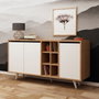 Hanah Home Consola Roble y Blanco, 140x86x40 cm, Tablero Partículas Melamina, Moderna - Novedad